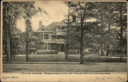 "Pine Acre", Residence o Mrs. Wm. C. Wharton Lenox, MA Postcard Postcard Postcard