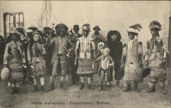 Indios Disfrazados, Indians In Fancy Dress Copacabana Bolivia