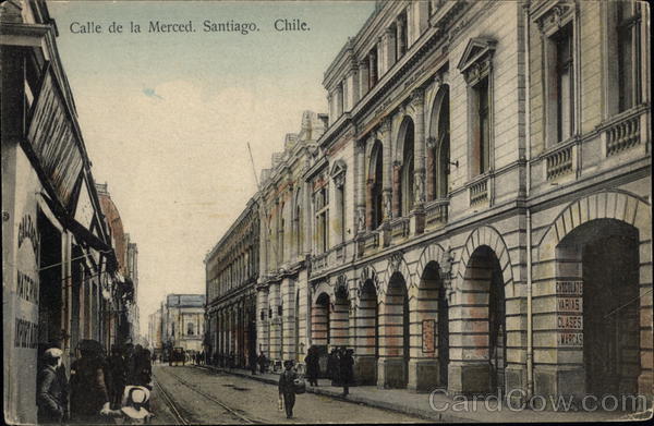 View Along Calle de la Merced Santiago Chile