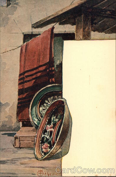 Still life painting of Mexican objects. Mexico