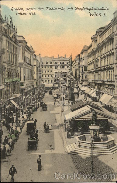 Graben gegen den Kohlmarkt, mit Dreifaltigkeitssaule Vienna Austria