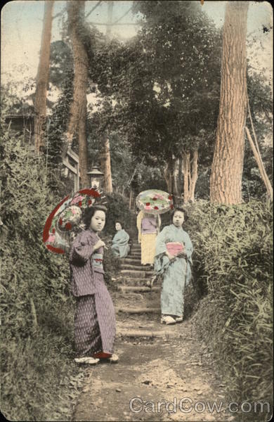 Four Japanese Women in a Garden