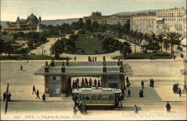 View of Casino and Trolley Stop Nice France