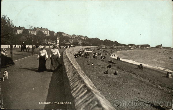 Women Walking along Exmouth Promenade United Kingdom