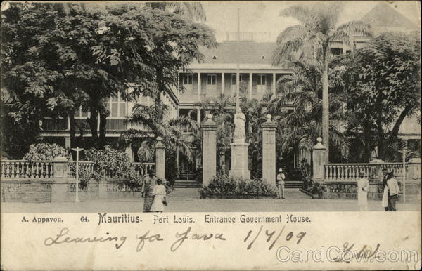 Entrance Government House Port Louis Mauritius Africa