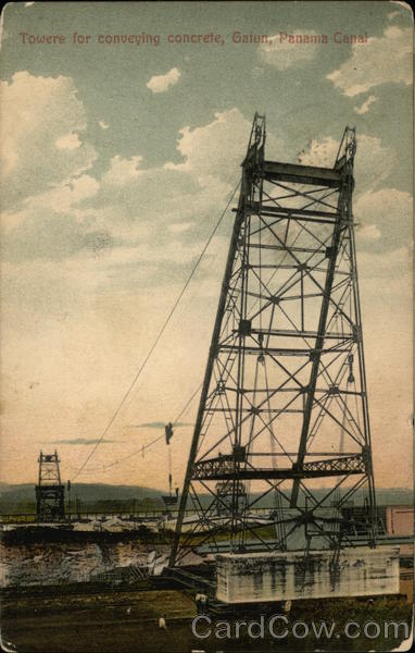 Towers for Conveying Concrete Gatun Panama