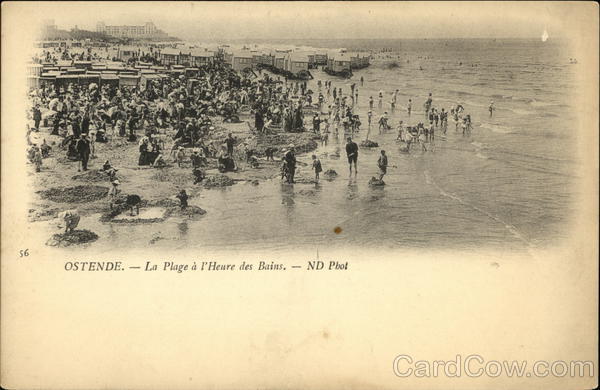 The Beach and Bathers Ostend Belgium