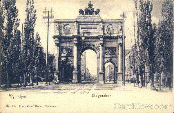 View of Siegesthor Arch Munich Germany