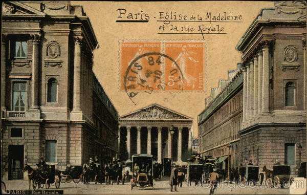 Eglise de la Madeleine et La Rue Royale Paris France