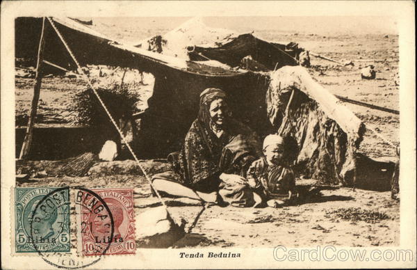 Woman and Child in Bedouin Tent Libya C. Rimoldi Africa