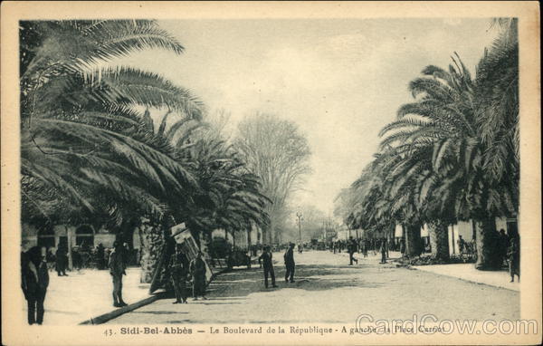Boulevard De La Republique, Avec A Gauche, La Place Carnot Sidi Bel-Abbes Algeria