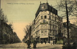 View of Avenue de Clichy (Fork in the Road) Postcard
