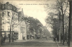 View of St. Ouen Avenue and St. Michel Church Postcard