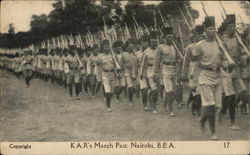 K.A.R.'s March-Past, British East Africa Postcard