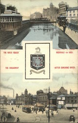 The River Roach and Broadway Rochdale, England Greater Manchester Postcard Postcard
