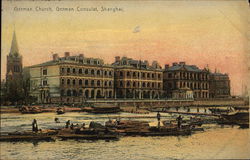 German Church, German Consulat Postcard