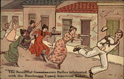 The Beautiful Guantánamo Belles infatuated with the Handsome Young American sailor. Postcard