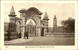 Main Entrance, Royal Navy Barracks Portsmouth, England Hampshire Postcard Postcard