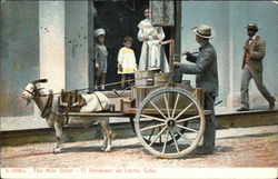 The Milk Seller, With Goat Cart Postcard