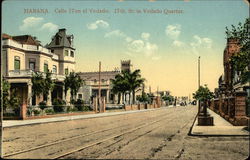Houses on 17th Street in Vedado Quarter Postcard