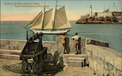 View of Morro from La Punta Fort Postcard