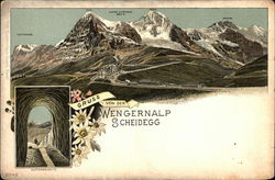 View of Road Into Alps Wengernalp, Austria Postcard Postcard