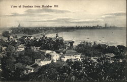 View of Bombay from Malabar Hill Mumbai, India Postcard Postcard