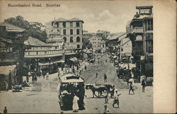 Moombadevi Road Bombay, India Postcard Postcard