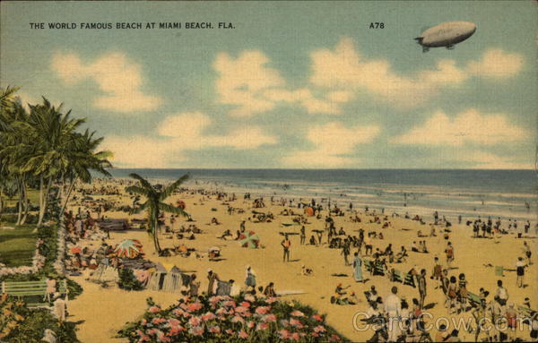 The World Famous Beach at Miami Beach, FLA. Florida