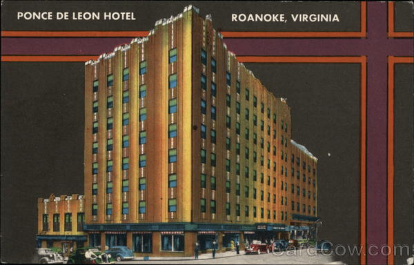 Ponce de Leon Hotel Roanoke, VA Postcard