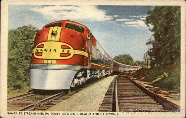Santa Fe Streamliner en Route Between Chicago and California