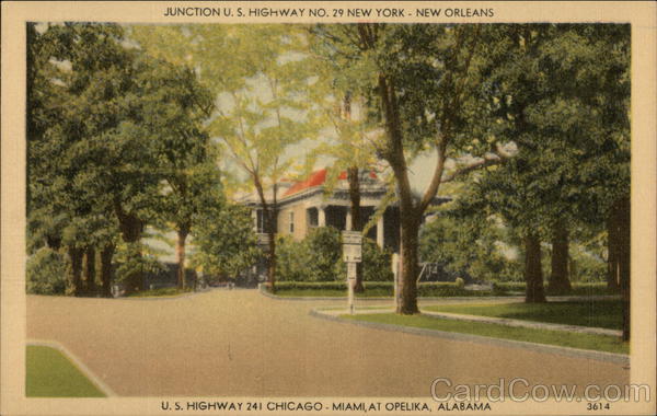 Junction U.S. Highway NO. 29 New York-New Orleans Opelika Alabama