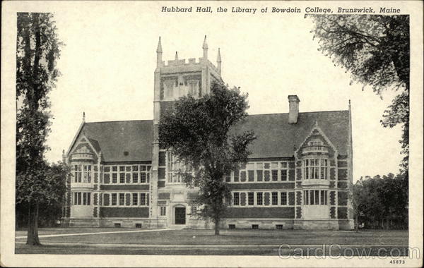 Hubbard Hall, the Library of Bowdoin College Brunswick Maine