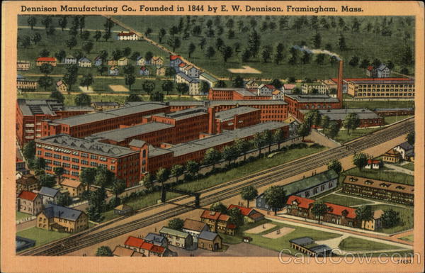 Dennison Manufacturing Company, Founded in 1844 by EW Dennison Framingham Massachusetts
