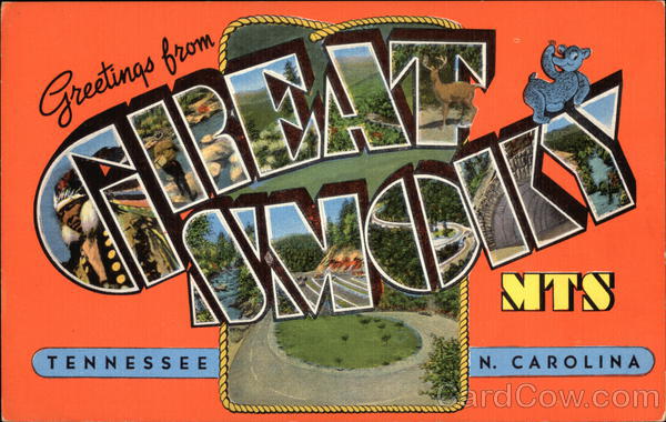 Greetings from Great Smoky Mts Tennessee N. Carolina