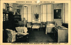 Paderewski's Bedroom - Paderewski Memorial Room Postcard