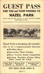 Guest Pass For You and Your Friends To Hazel Park Michigan Postcard Postcard Postcard