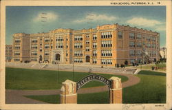 High School Building Postcard