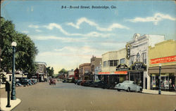 Broad Street in Bainbridge, GA Postcard