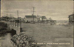 View of New Bridge over Water White Horse Beach, MA Postcard Postcard Postcard