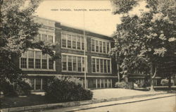 Street View of High School Taunton, MA Postcard Postcard Postcard