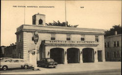Fire Station Mansfield, MA Postcard Postcard Postcard
