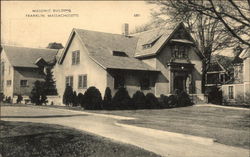 Street View of Masonic Building Franklin, MA Postcard Postcard Postcard