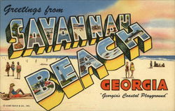 Greetings from Savannah Beach Georgia Postcard