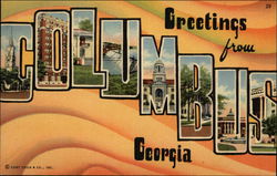 Greetings from Columbus Georgia Postcard Postcard Postcard
