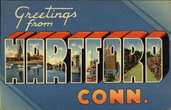 Greetings from Hartford Connecticut Postcard Postcard Postcard