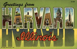 Greetings from Harvard, Illinois Postcard