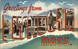 Greetings from Plymouth, Massachusetts Postcard Postcard Postcard