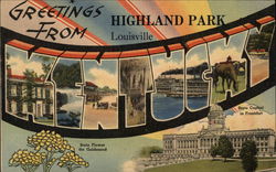 Greetings from Highland Park Louisville, KY Postcard Postcard Postcard