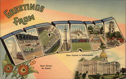 Greetings from Indiana Postcard